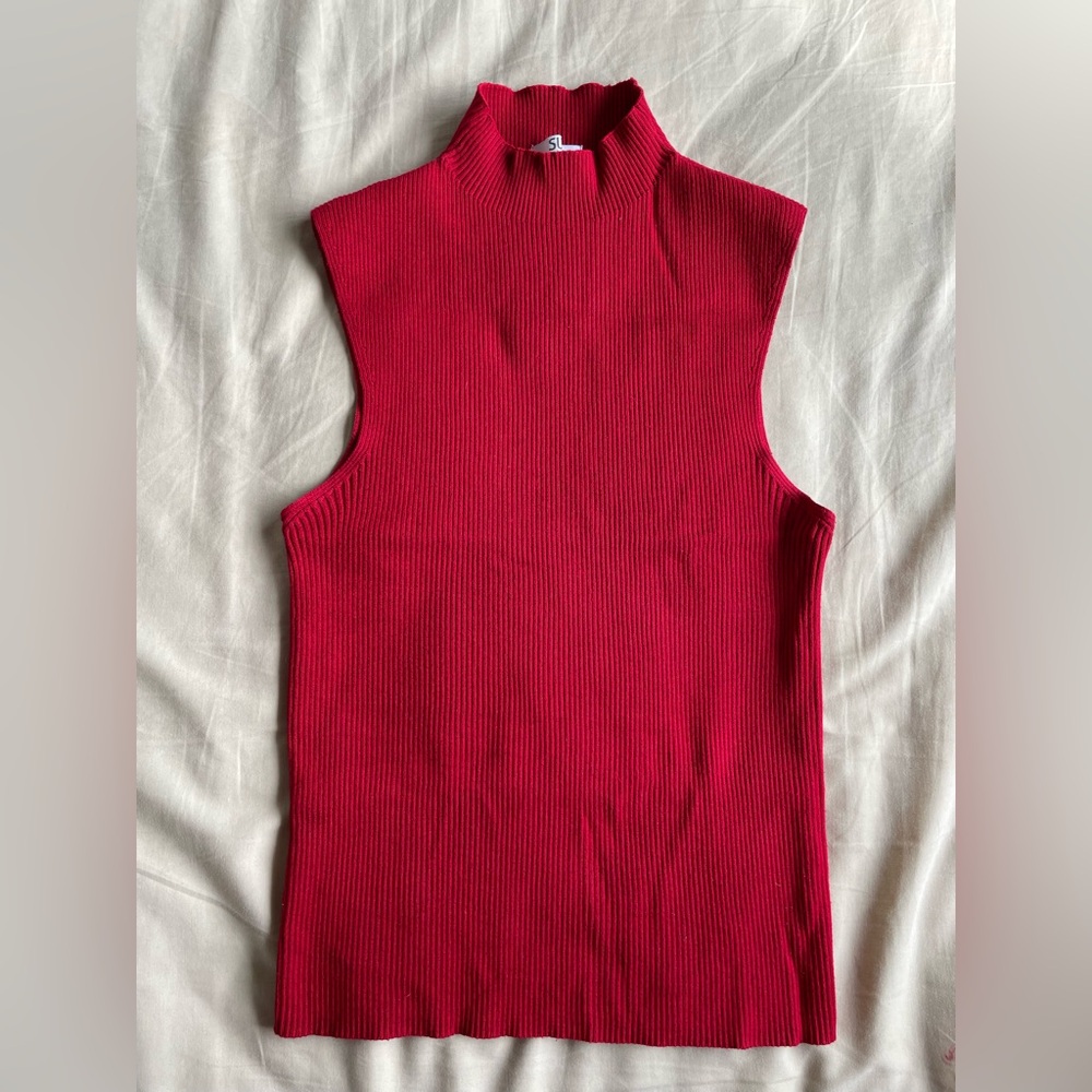 Ribbed Sleeveless Mock Neck Suzy Shier